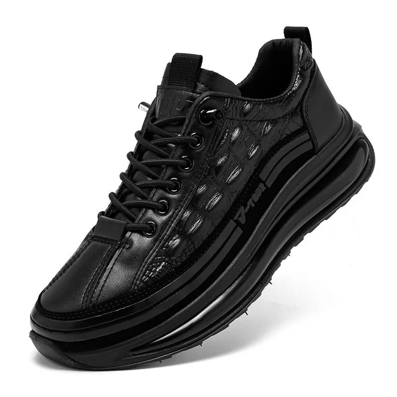Tênis Masculino Estilo Couro de Crocodilo