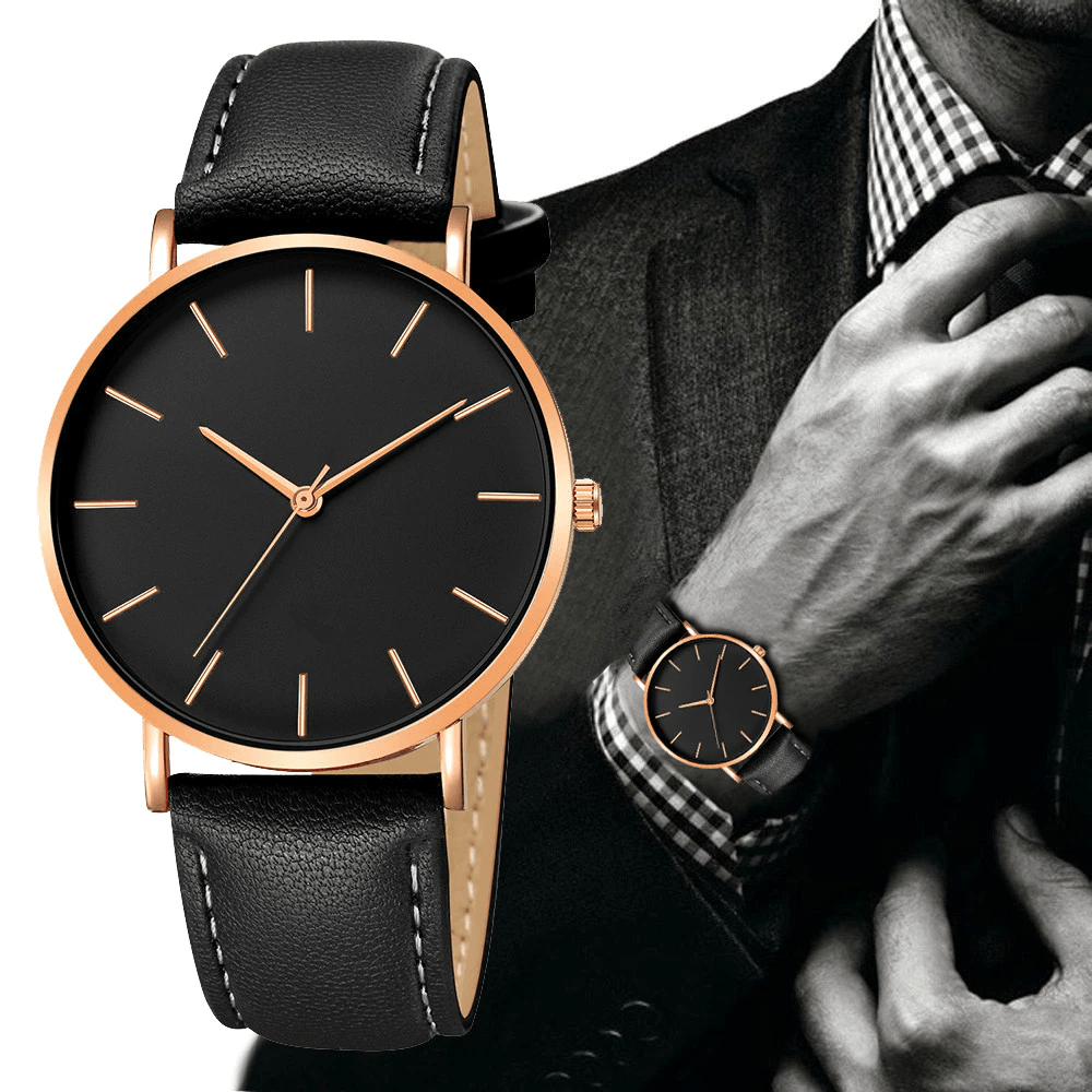 Relógio Minimalista Couro - Elegante