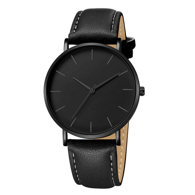 Relógio Minimalista Couro - Elegante