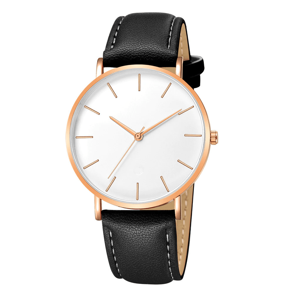 Relógio Minimalista Couro - Elegante