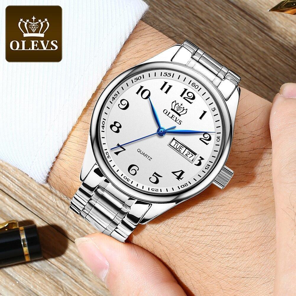 Relógio Casual Masculino OLEVS - Aço inoxidável - Elegante