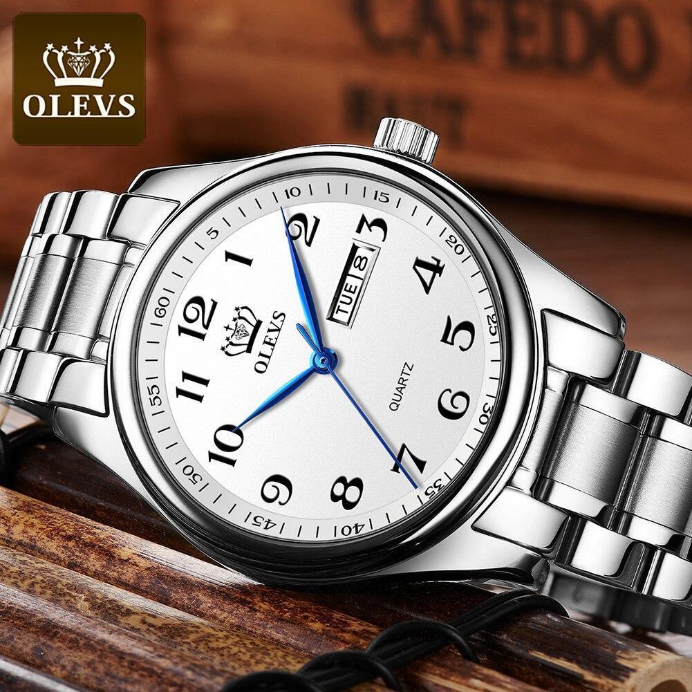 Relógio Casual Masculino OLEVS - Aço inoxidável - Elegante