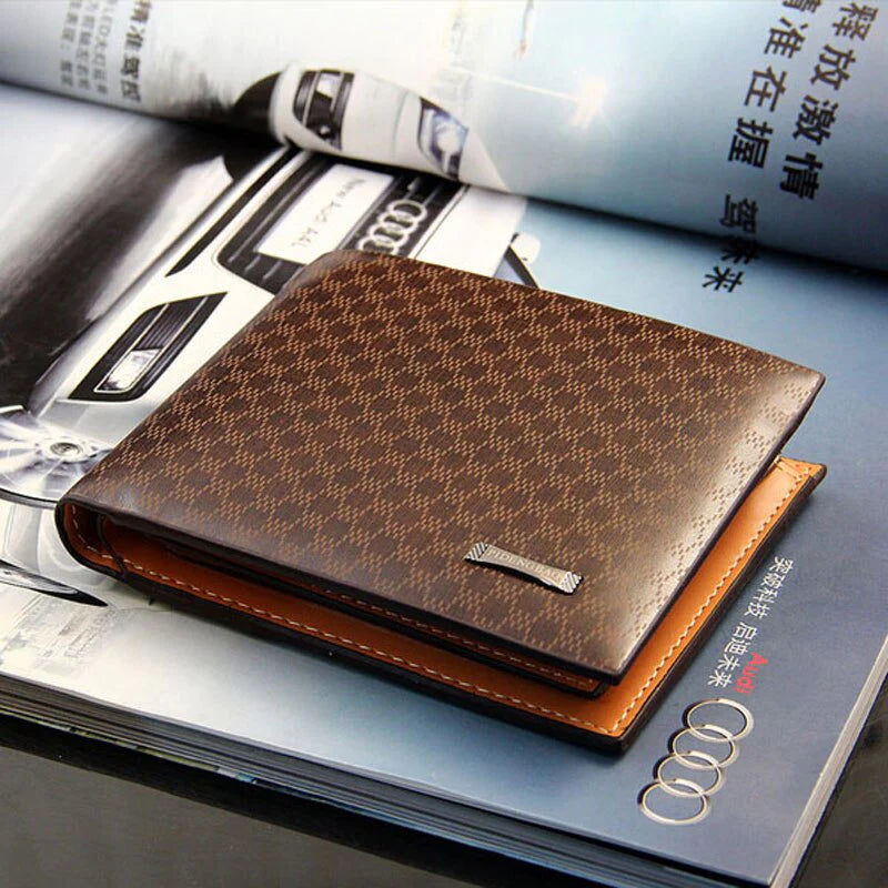 Carteira Masculina Couro - Xadrez - Elegante