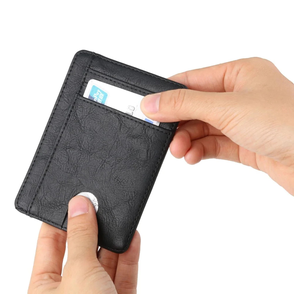 Carteira Slim Masculina de Couro - Elegante