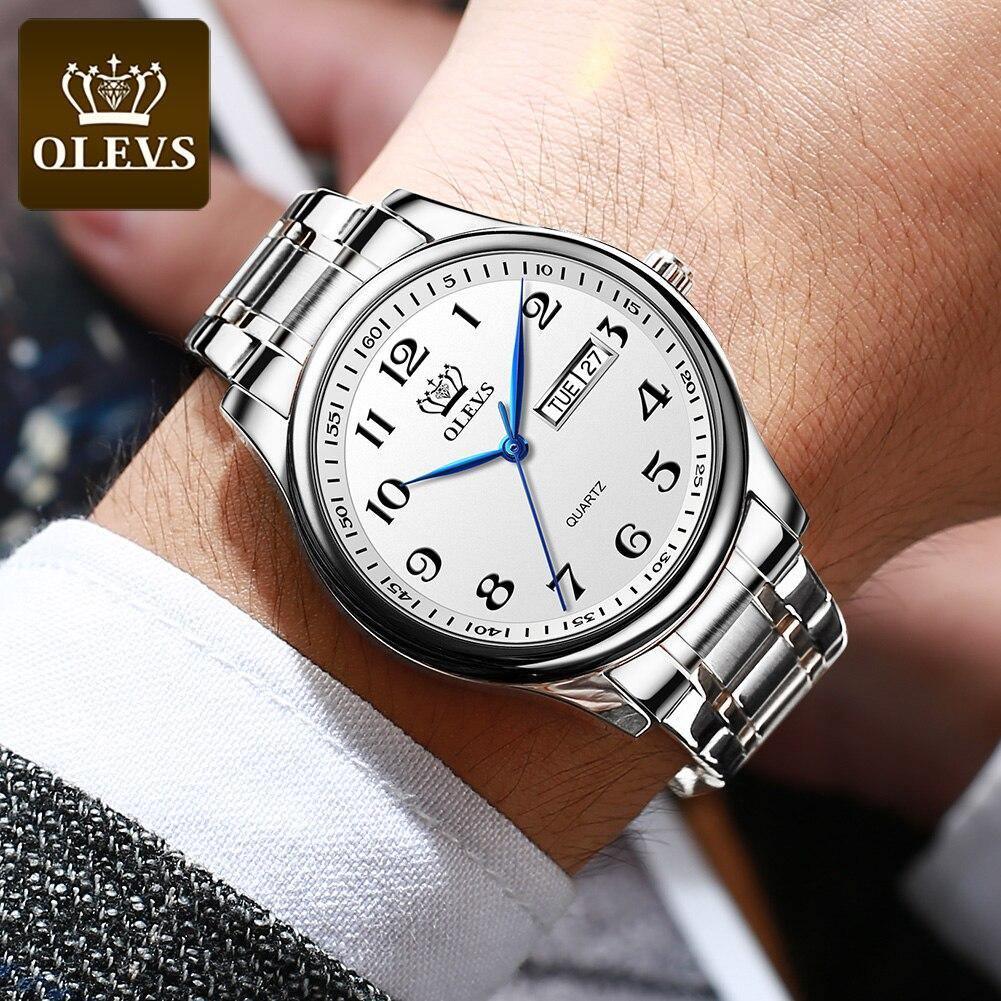 Relógio Casual Masculino OLEVS - Aço inoxidável - Elegante