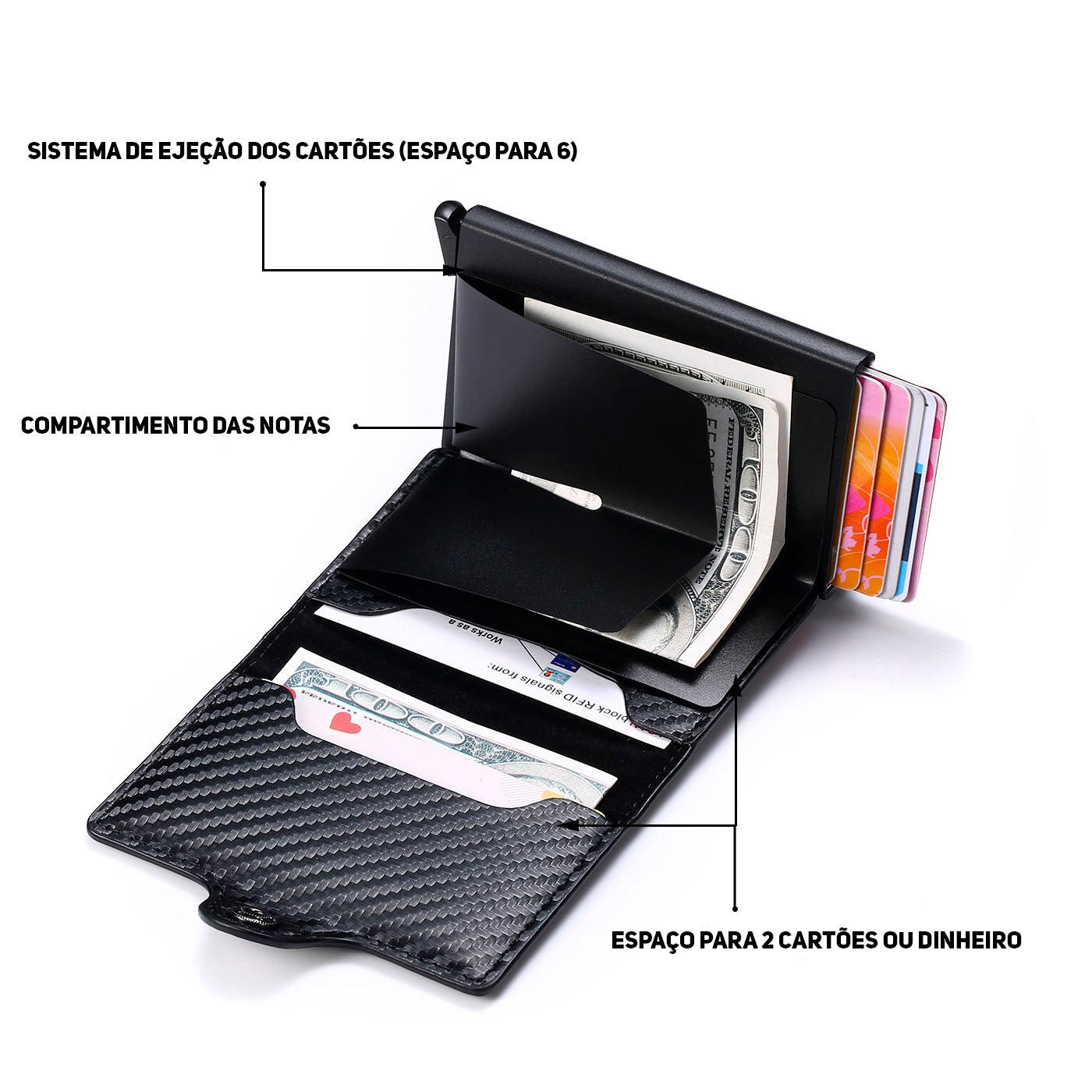 Carteira Masculina - Porta Cartão Antifurto RFID - Elegante