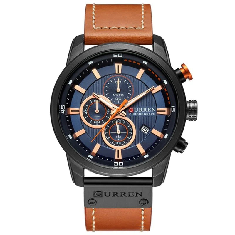 Relógio Masculino de Couro Curren - Elegante