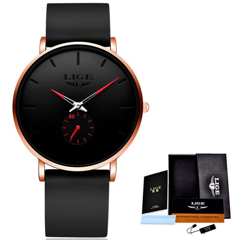Relógio Minimalista em Aço Inoxidável – Elegance Black - Elegante