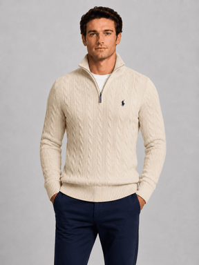 Suéter Ralph Lauren Masculino Trançado Zíper