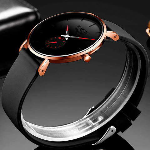 Relógio Minimalista em Aço Inoxidável – Elegance Black - Elegante