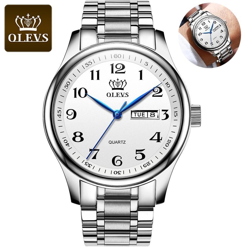 Relógio Casual Masculino OLEVS - Aço inoxidável - Elegante