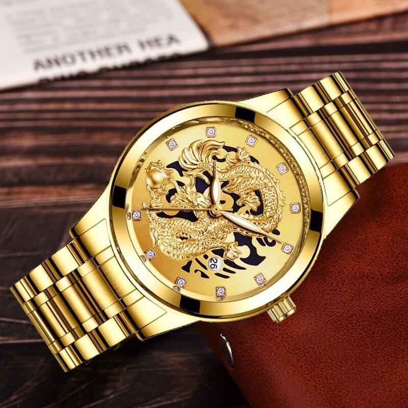 Relógio Dragon Gold - Elegante