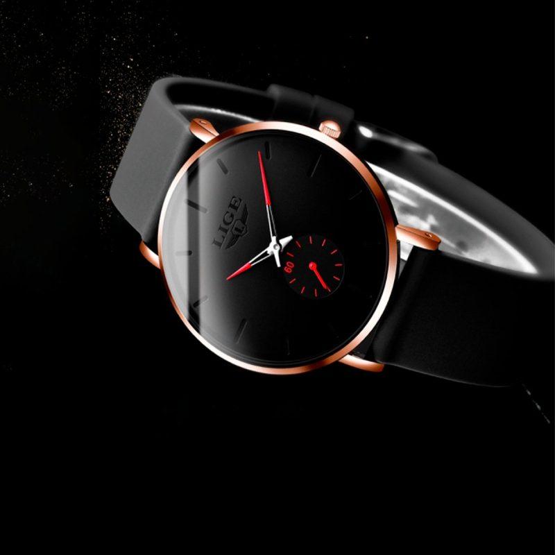 Relógio Minimalista em Aço Inoxidável – Elegance Black - Elegante