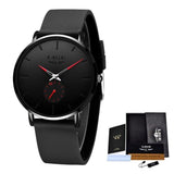 Relógio Minimalista em Aço Inoxidável – Elegance Black